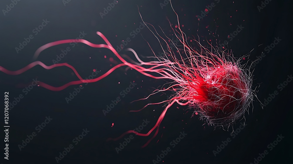 Red cell, microscopic view, dark background, scientific illustration, medical research Red cell, microscopic view, dark background, scientific illustration, medical research