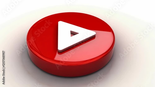 Red button with a white triangle on it. The triangle is pointing to the right