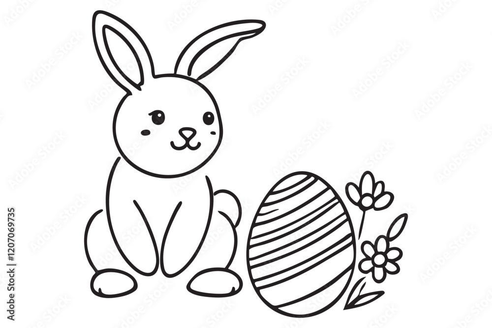 Continuous one line drawing of easter bunny. Cute bunny silhouette with ears in simple minimalistic style for spring greeting card and web banner design. Line vector illustration. Continuous one line drawing of easter bunny. Cute bunny silhouette with ears in simple minimalistic style for spring greeting card and web banner design. Line vector illustration.