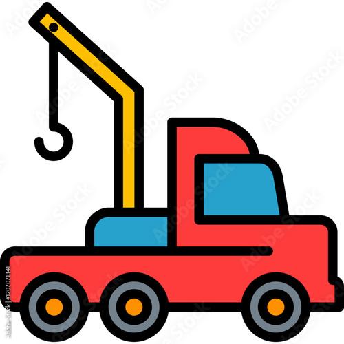 Tow Truck lineal color icon