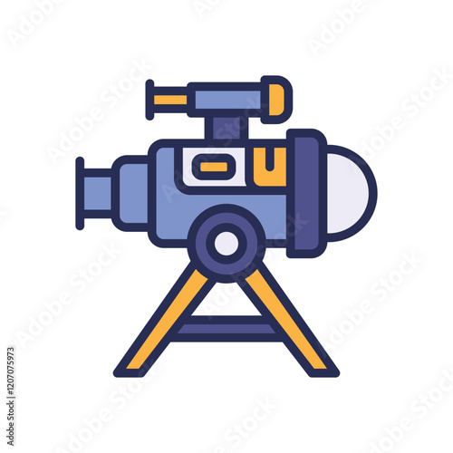 telescope filled color icon. vector icon for your website, mobile, presentation, and logo design.