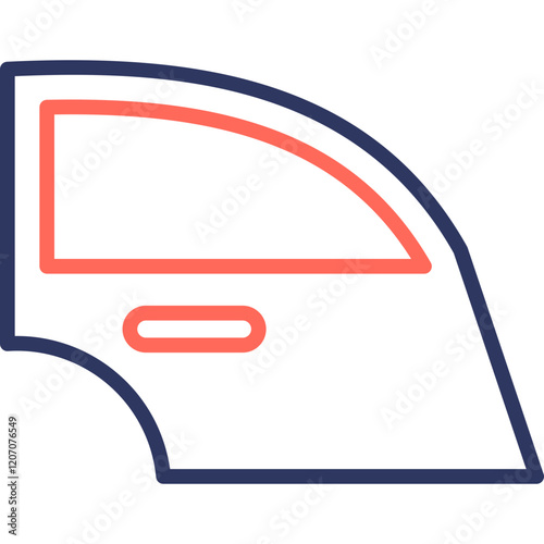 Car Door line color icon