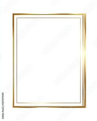 Gold double border frame with white inner border on white background.