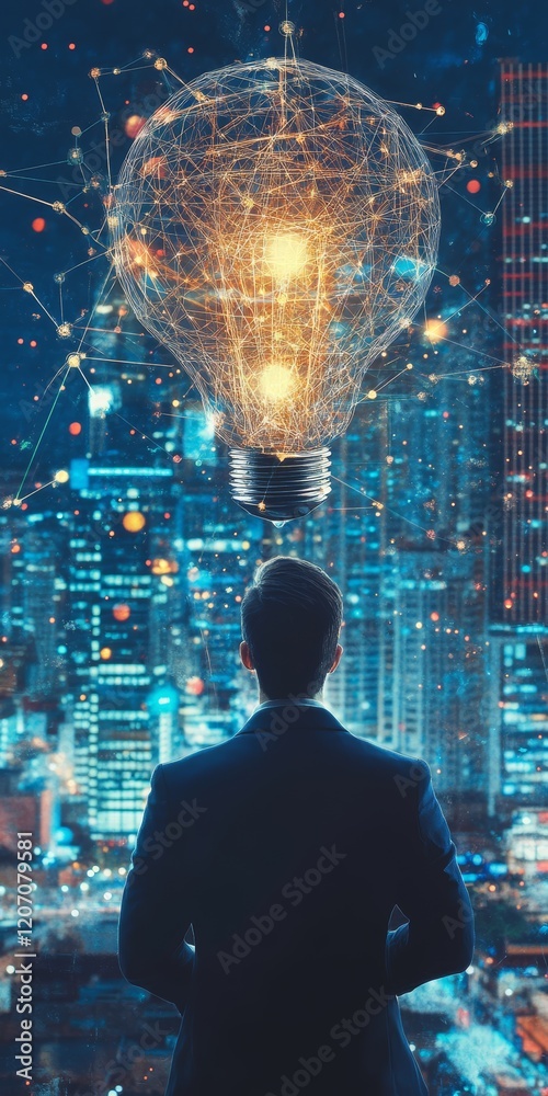 Fototapeta premium Innovative Ideas and Inspiration in Urban Landscape at Night