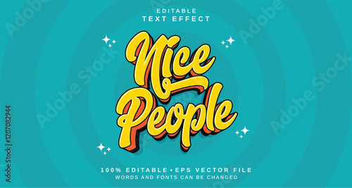 Editable text style effect - Nice People text style theme.