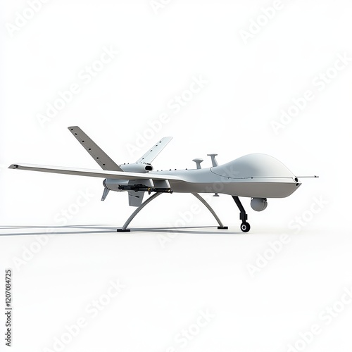 Wallpaper Mural White military drone isolated on white background. Torontodigital.ca