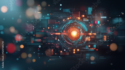 Incident response visualization with glowing nodes in a digital environment detail abstract conceptual art