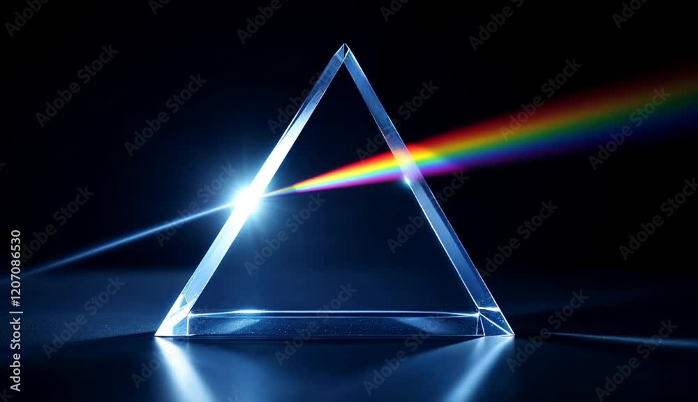 Light refracting through a prism creating a vibrant rainbow spectrum