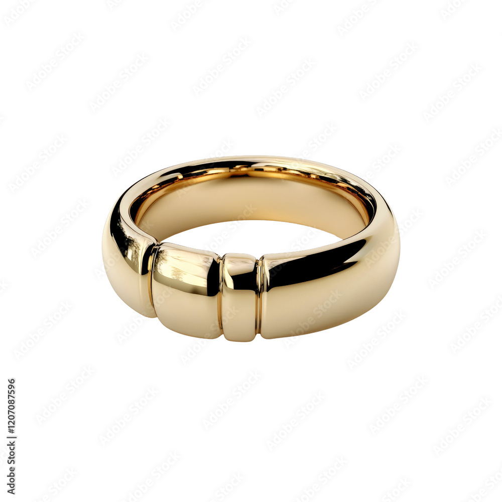 Elegant Gold Band Ring with Grooved Design - Modern Jewelry Elegant Gold Band Ring with Grooved Design - Modern Jewelry