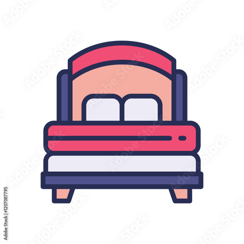 bed filled color icon. vector icon for your website, mobile, presentation, and logo design.