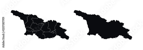 Georgia Map vector icon. Map of Georgia Black Silhouette.