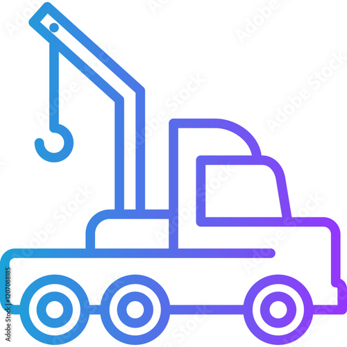 Tow Truck line gradient icon