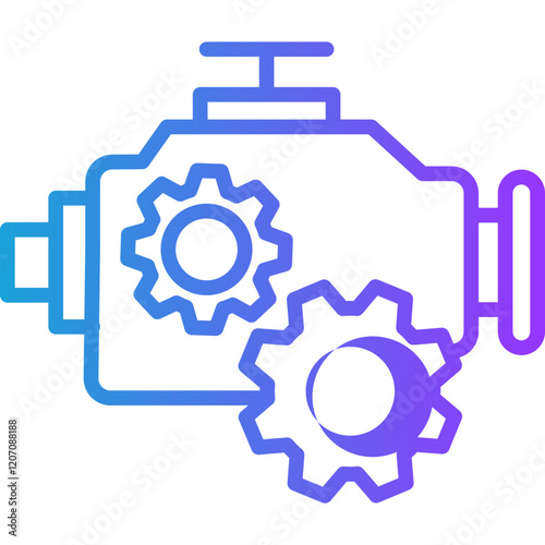 Engine Gear line gradient icon