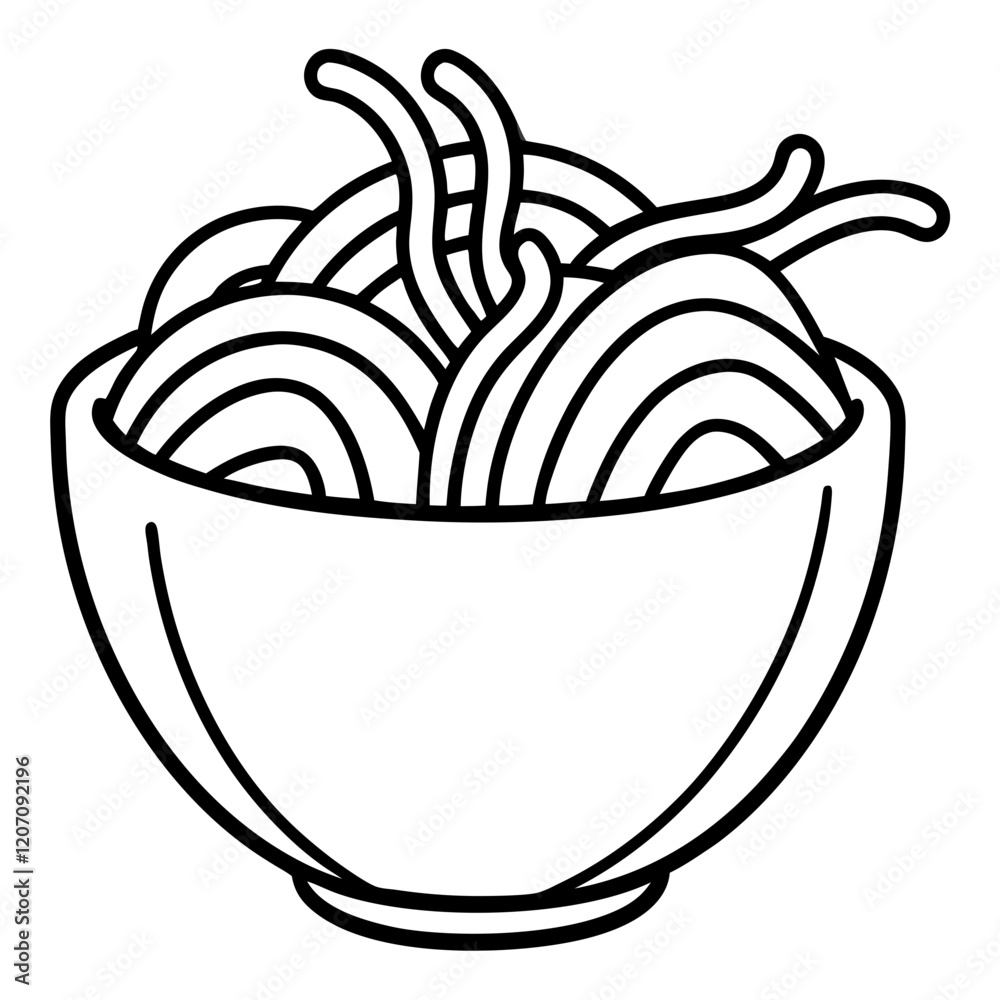 Elegant Noodles Vector Sketch Elegant Noodles Vector Sketch