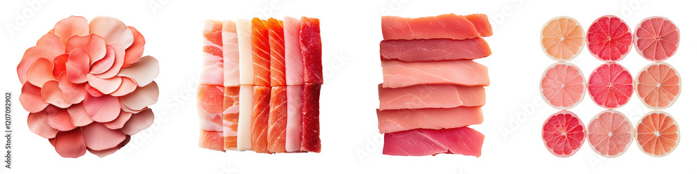 Vibrant assortment of freshly sliced citrus fruits including oranges grapefruits and lemons artfully arranged on a clean minimalist background showcasing their natural beauty and vibrant colors Vibrant assortment of freshly sliced citrus fruits including oranges grapefruits and lemons artfully arranged on a clean minimalist background showcasing their natural beauty and vibrant colors