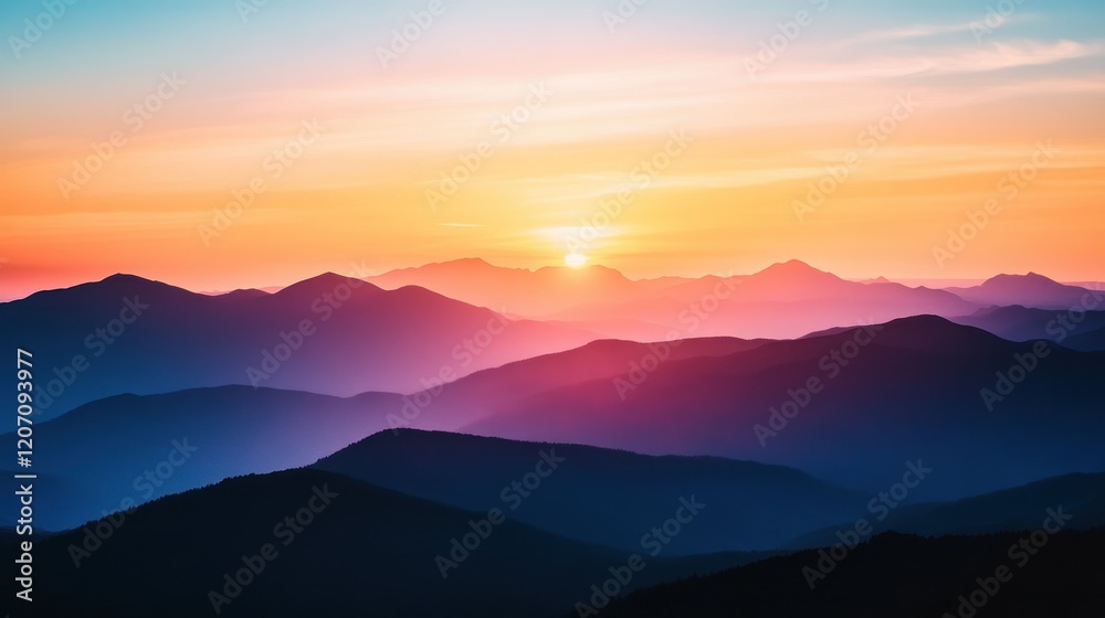 Obraz premium Sunset Over Mountains