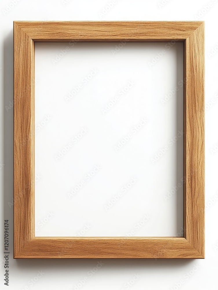 Square Wooden Frame On White Background Square Wooden Frame On White Background