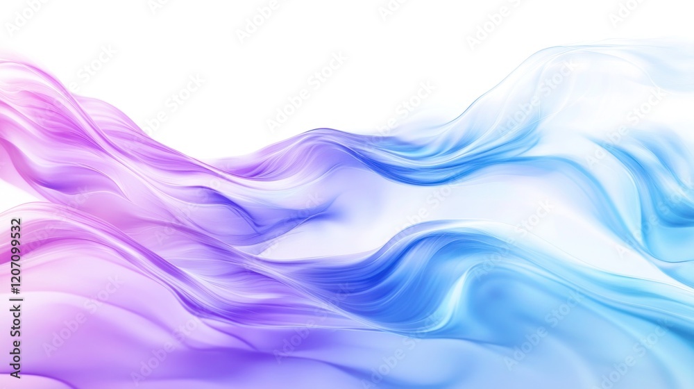 Naklejka premium Abstract Waves in Purple and Blue Hues