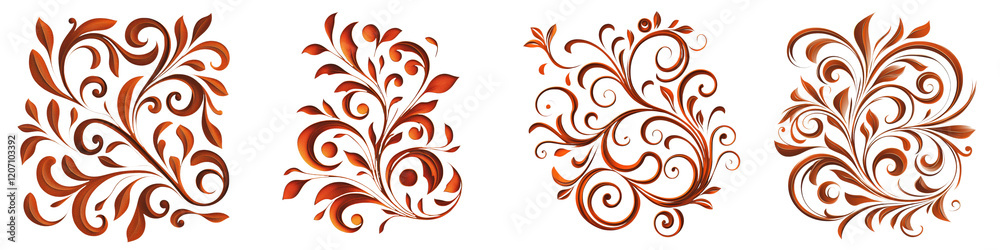 Elegant floral swirls ornamental patterns and intricate decorative elements in a vintage style graphic Flourishing botanical motifs and stylized embellished textures create a beautiful intricate Elegant floral swirls ornamental patterns and intricate decorative elements in a vintage style graphic Flourishing botanical motifs and stylized embellished textures create a beautiful intricate
