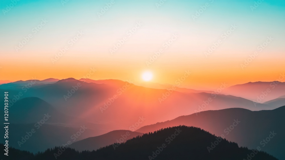 Obraz premium Sunrise Over Mountains