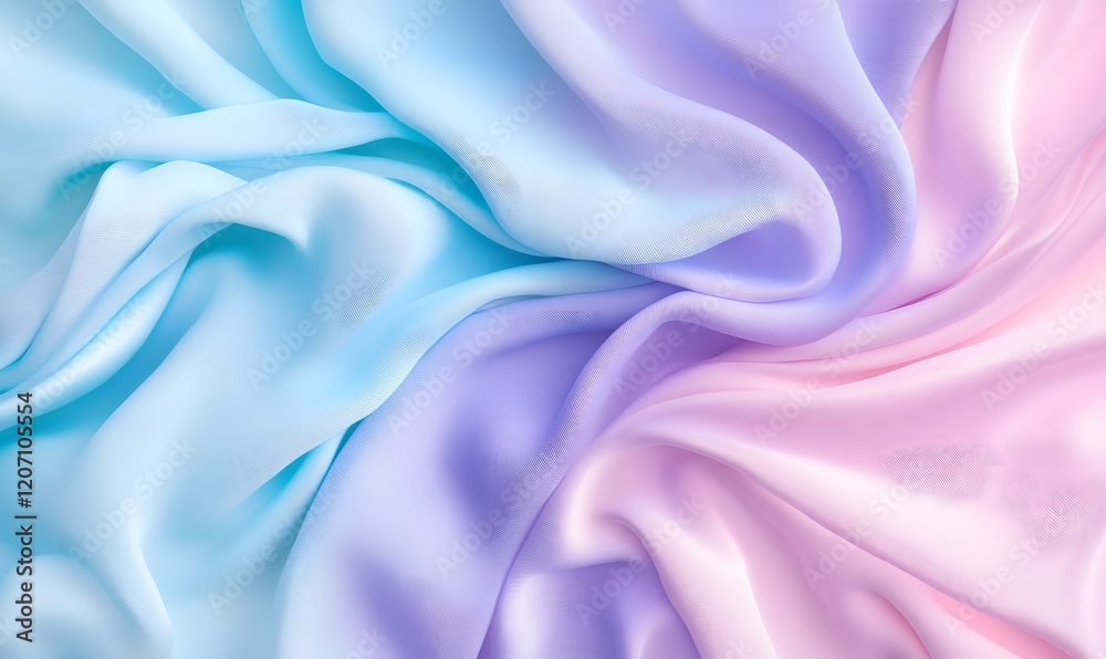 Fototapeta premium Photorealistic draped pastel fabric side view with shape,generation AI