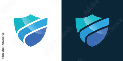 Shield logo and letter F abstract, technology, template, icon, creative, vector logo, illustration