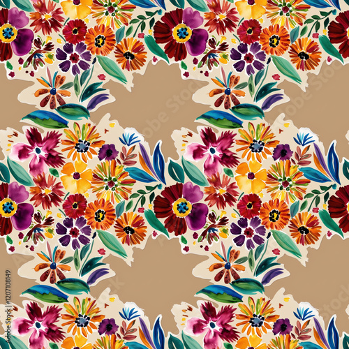 Bright colorful floral seamless pattern