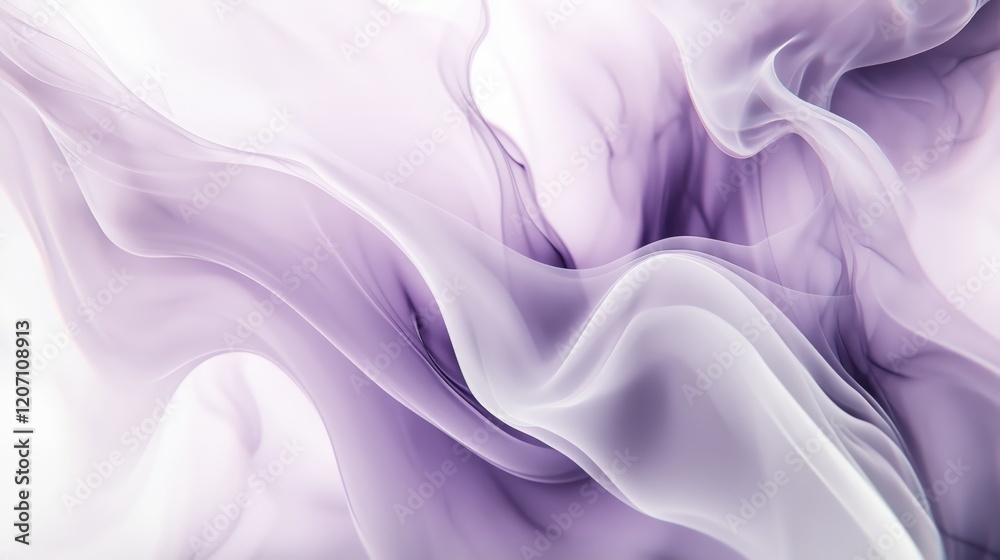 Fototapeta premium Elegant Flowing Lavender Abstract with Soft Translucent Waves - Made with Generative AI