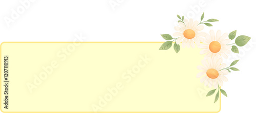 Fototapeta Naklejka Na Ścianę i Meble -  Floral Illustrated Background with Daisies