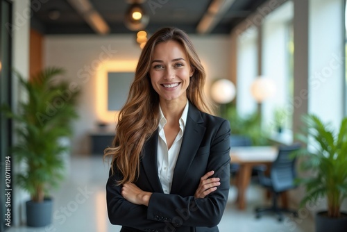 businesswoman woman business meeting office portrait entrepreneur smart confident happy colleague businessperson startup creative working female