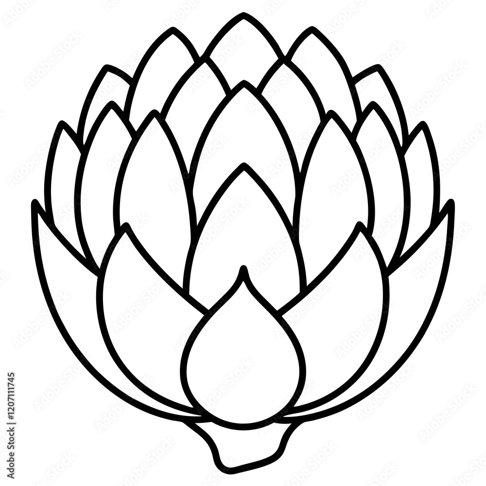 Minimalist Artichoke Outline Design Minimalist Artichoke Outline Design