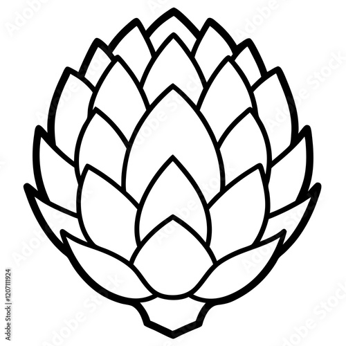 Minimalist Artichoke Outline Design