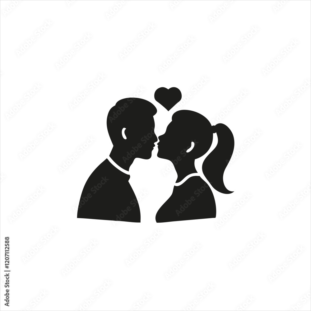 A simple title for the image could be Silhouette of Loving Families and Couples A simple title for the image could be Silhouette of Loving Families and Couples