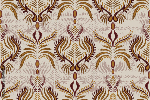 damask seamless pattern, motif, fabric, wallpaper, background, etc.