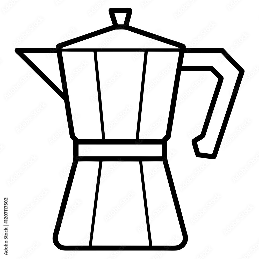 Minimalist Coffee Pot Line Art