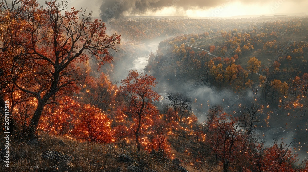 A celestial floating island surrounded by radiant waterfalls that dissolve into a glowing mist below. Translucent trees with golden leaves shimmer softly in the twilight, and glowing pathways A celestial floating island surrounded by radiant waterfalls that dissolve into a glowing mist below. Translucent trees with golden leaves shimmer softly in the twilight, and glowing pathways