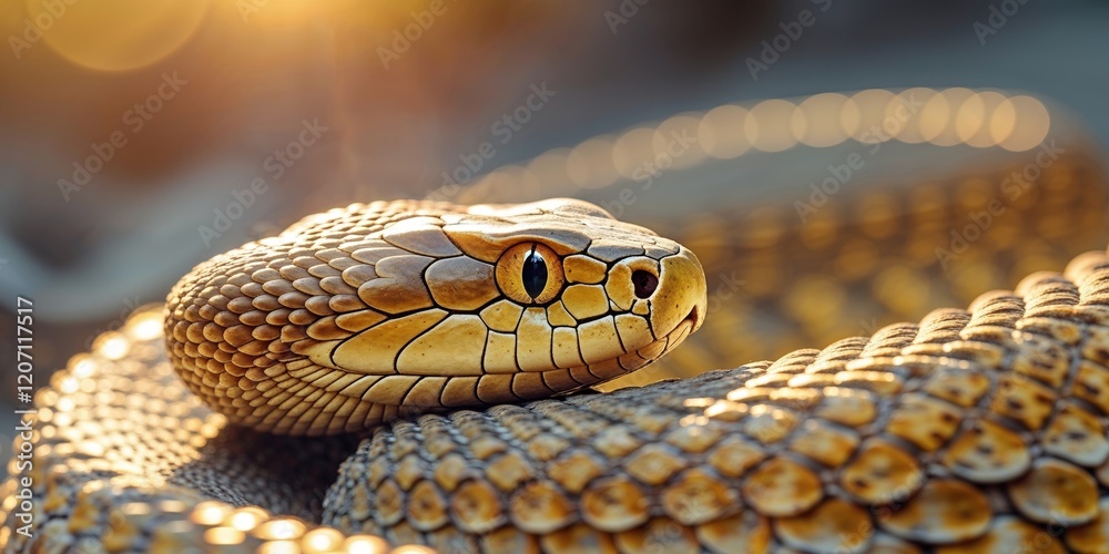 Fototapeta premium close up of a snake s scales in the sunlight.