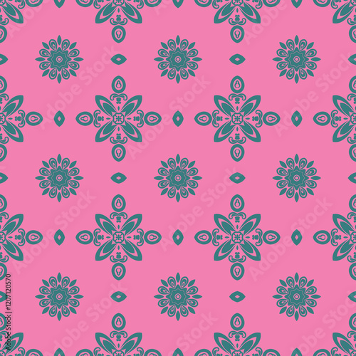 Pink Swirling Floral Ornament 