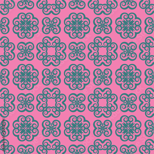 Pink Swirling Floral Ornament 