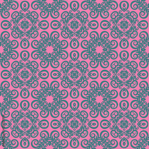 Pink Swirling Floral Ornament 