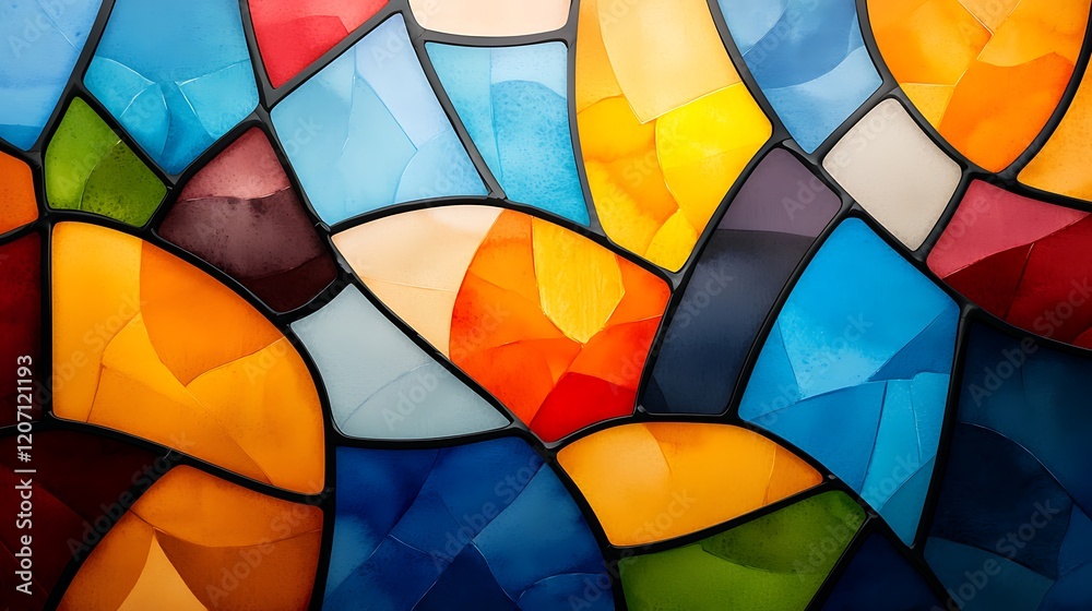Fototapeta premium Abstract stained glass background with colorful fragmented designs