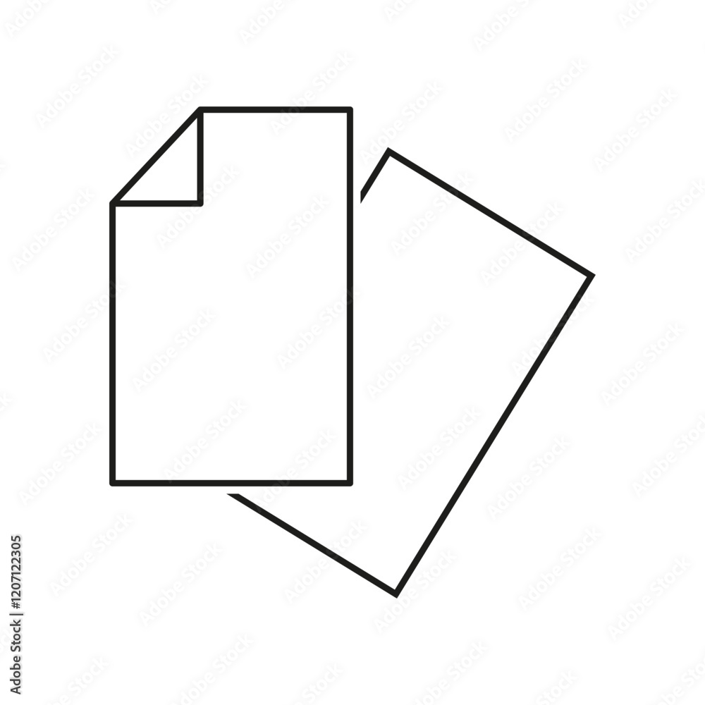 Document icon set. Simple paper shapes. Black outline graphics. Minimal vector design. Document icon set. Simple paper shapes. Black outline graphics. Minimal vector design.