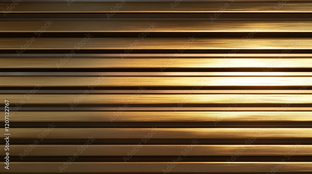 Obraz premium brushed gold metal texture with horizontal lines and soft reflections.