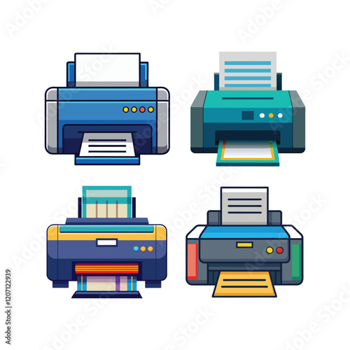 set of printer vector, vector and illustration, vector style