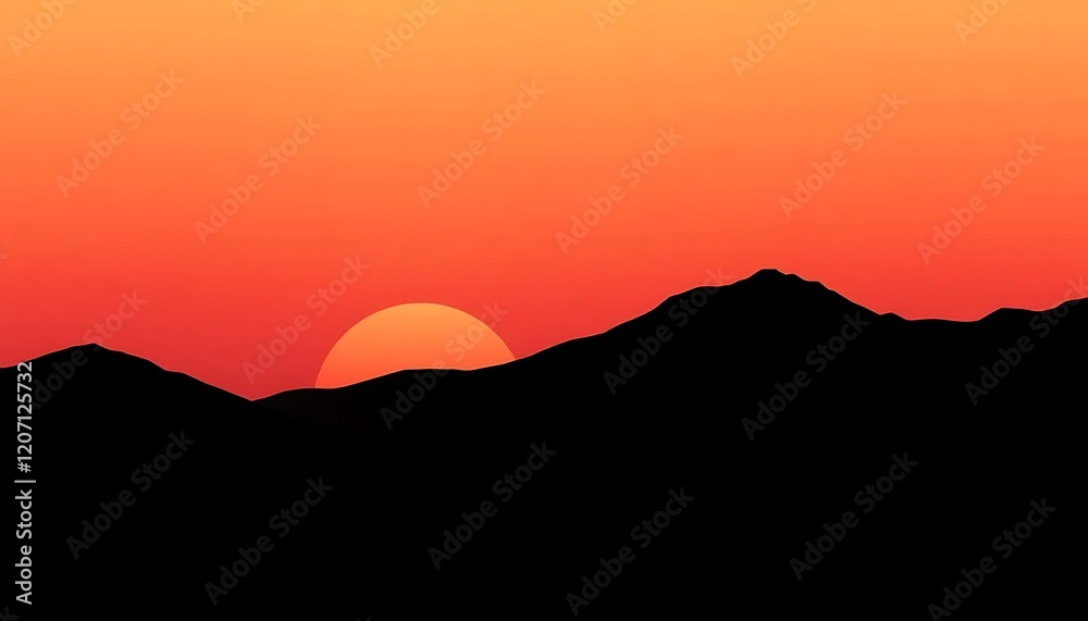 Stunning Sunset Silhouette Mountains Landscape Photography Stunning Sunset Silhouette Mountains Landscape Photography