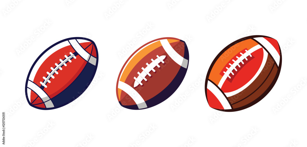 Set of American football vector, vector and illustration, vector style Set of American football vector, vector and illustration, vector style