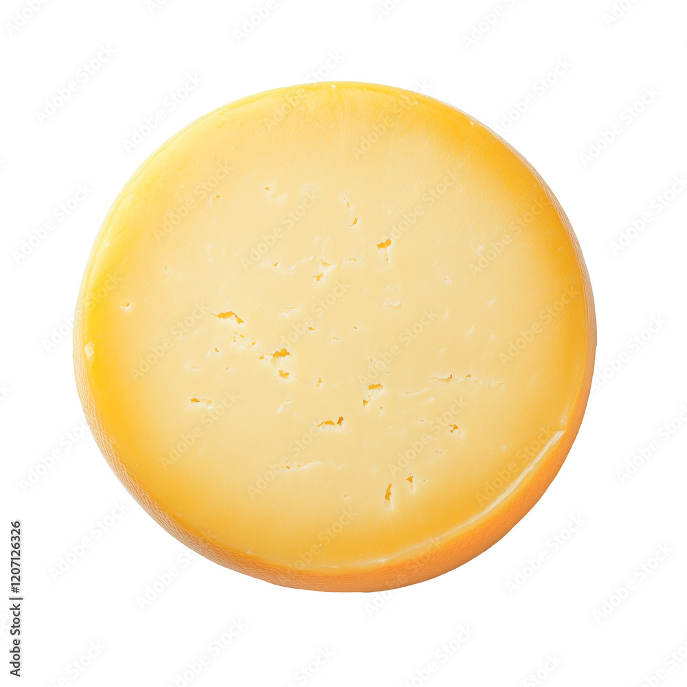 Whole round hard cheese isolated on transparency background, top view png Whole round hard cheese isolated on transparency background, top view png
