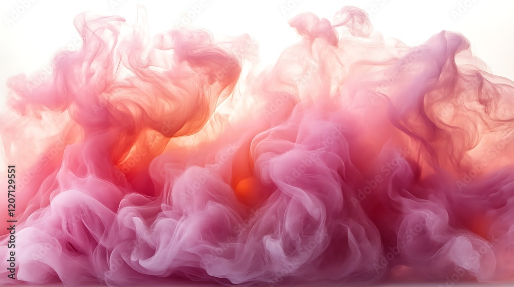 Abstract Pink and Orange Swirling Ink Clouds Abstract Pink and Orange Swirling Ink Clouds