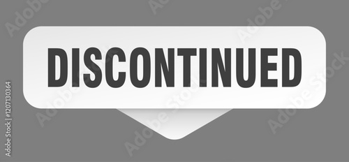 discontinued sticker. discontinued sign isolated on gray background