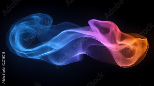 Abstract Colorful Swirling Smoke Design